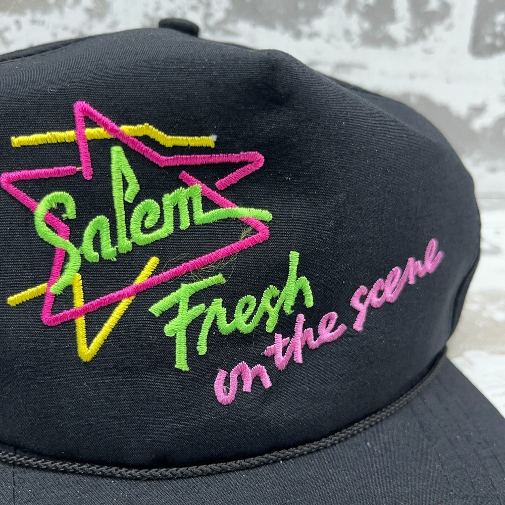 Vintage Salem Hat Cap Snapback Cigarette 90s Y2K Tobacco Promo Neon Lights Fresh - Picture 2 of 8